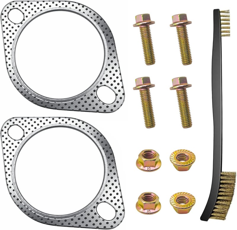 Strongthium 2 Pcs 3" Exhaust Gasket 2 Bolt for 3 Inch Muffler Flange Manifold 120-07610-0002 - Image 1